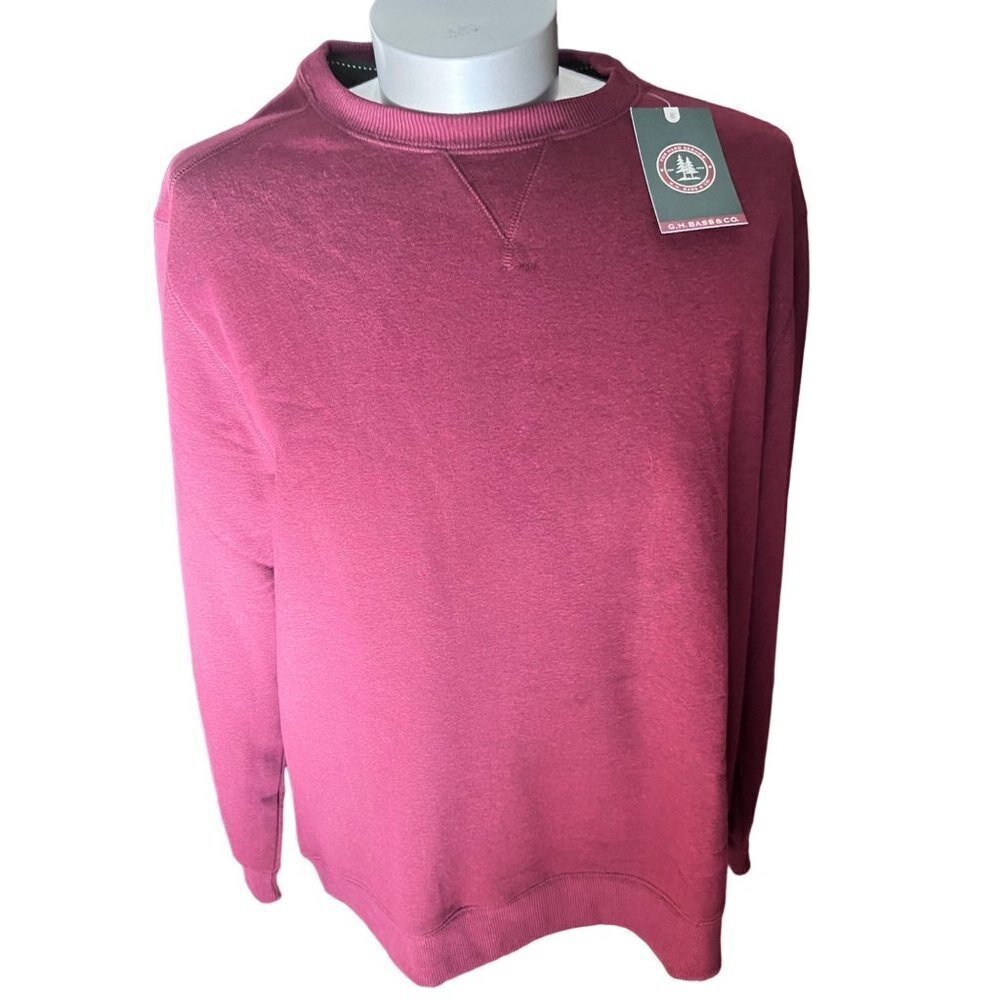 G.H. Bass & Co Men's NEW Pullover Crew Burgandy Sweatshirt